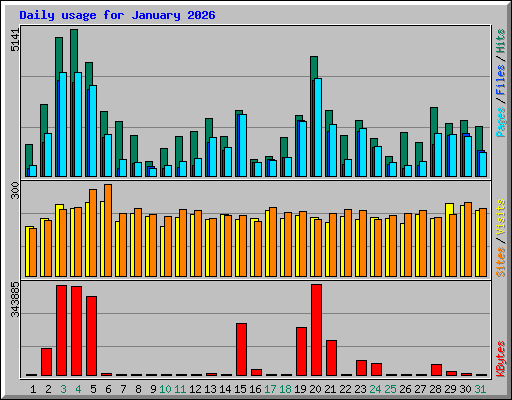 Daily usage for January 2026